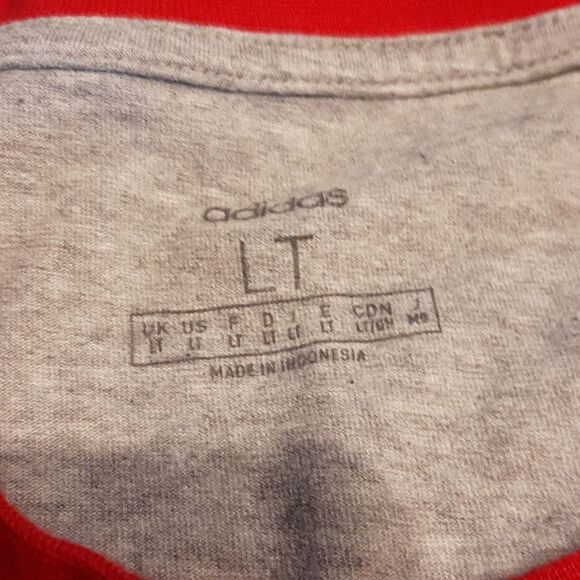 Adidas New Red Blue and Gray Tee - Picture 2 of 8